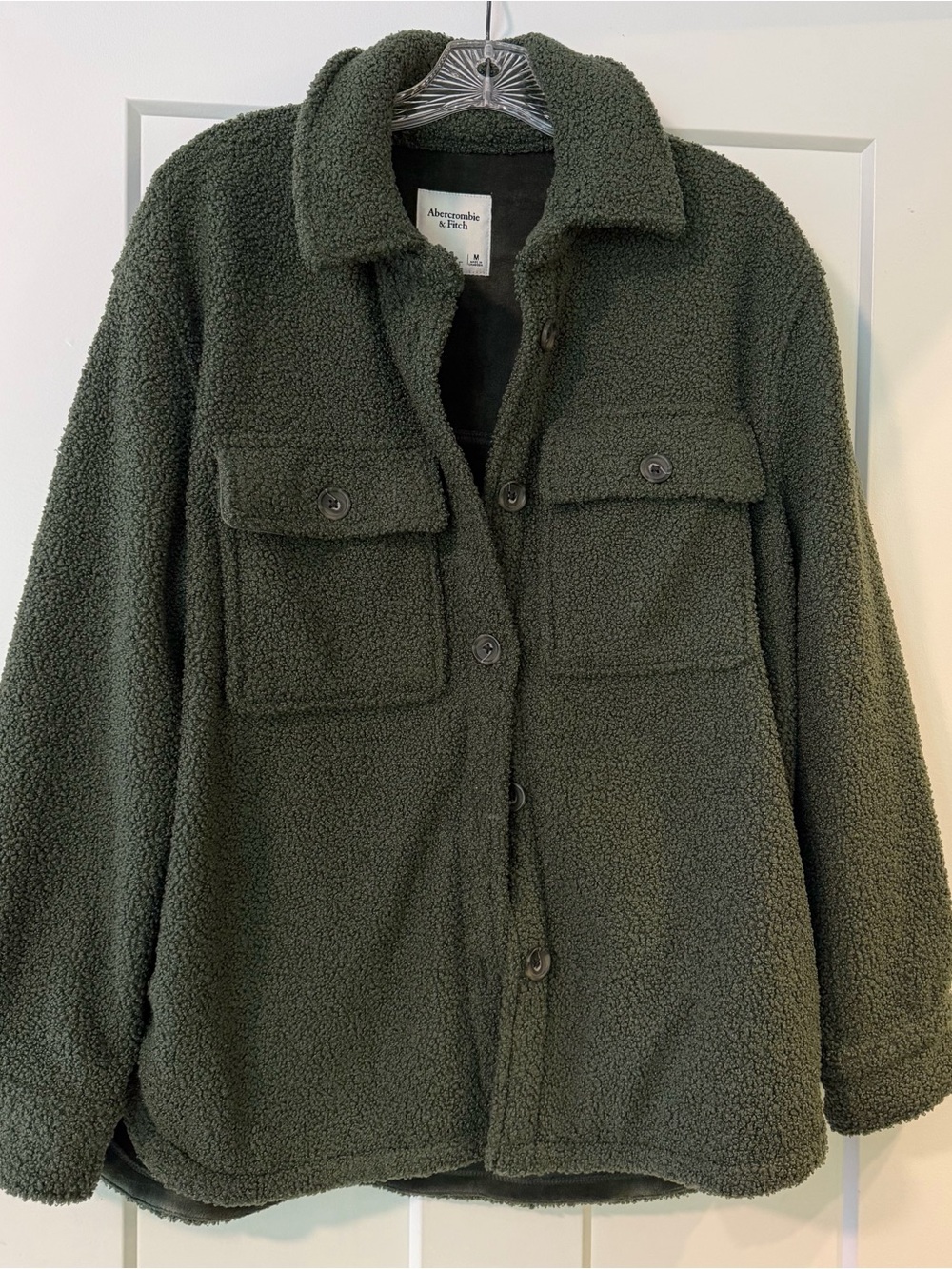 NWT Abercrombie & Fitch Green Sherpa Jacket